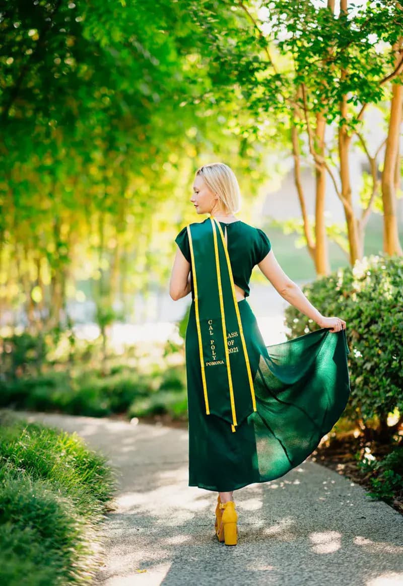 High fashion graduation portraits at Cal Poly Pomona