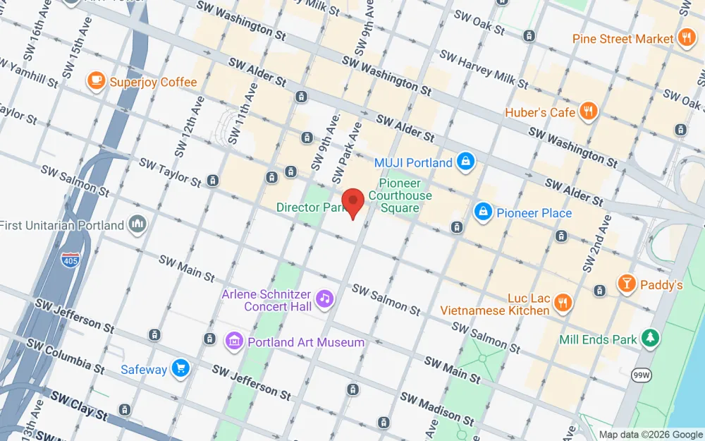 Map showing Headshot Portland at 750 SW 9th Ave, Portland, OR 97205